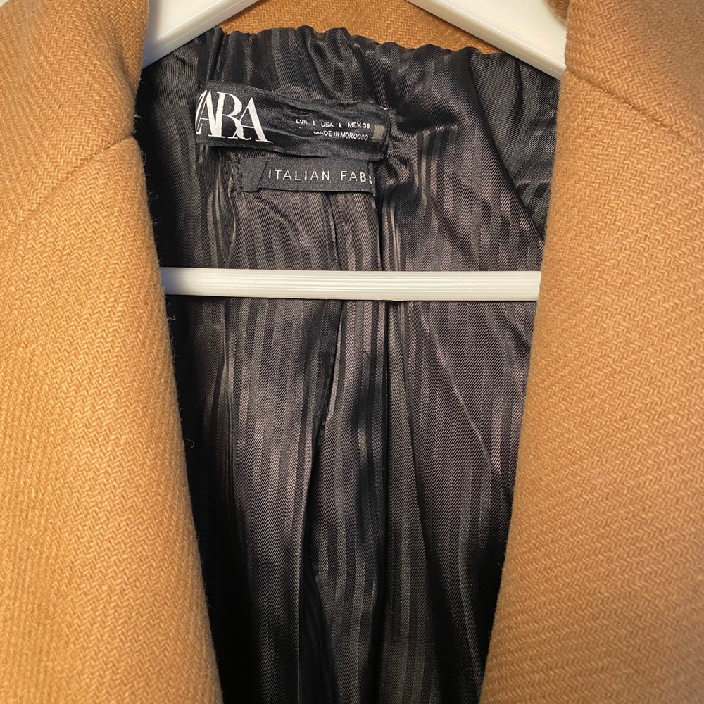 Zara Camel Coat with Charcoal Lining